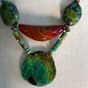 Turquoise and ? Agate necklace